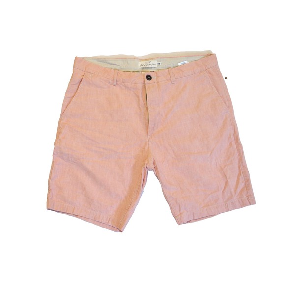 H&M Other - H&M LOGG Mens 36 Salmon Pink Coral Chino Casual Shorts Textured Cotton
